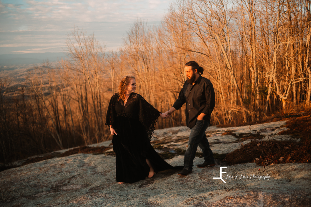 Laze L Farm Photography | Engagement  | Taylorsville NC | holding hands and walking