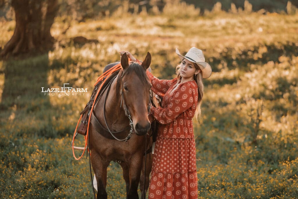 cowgirl and her horse
