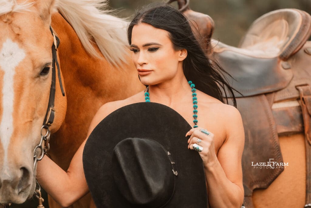 cowgirl boudoir with a horse
