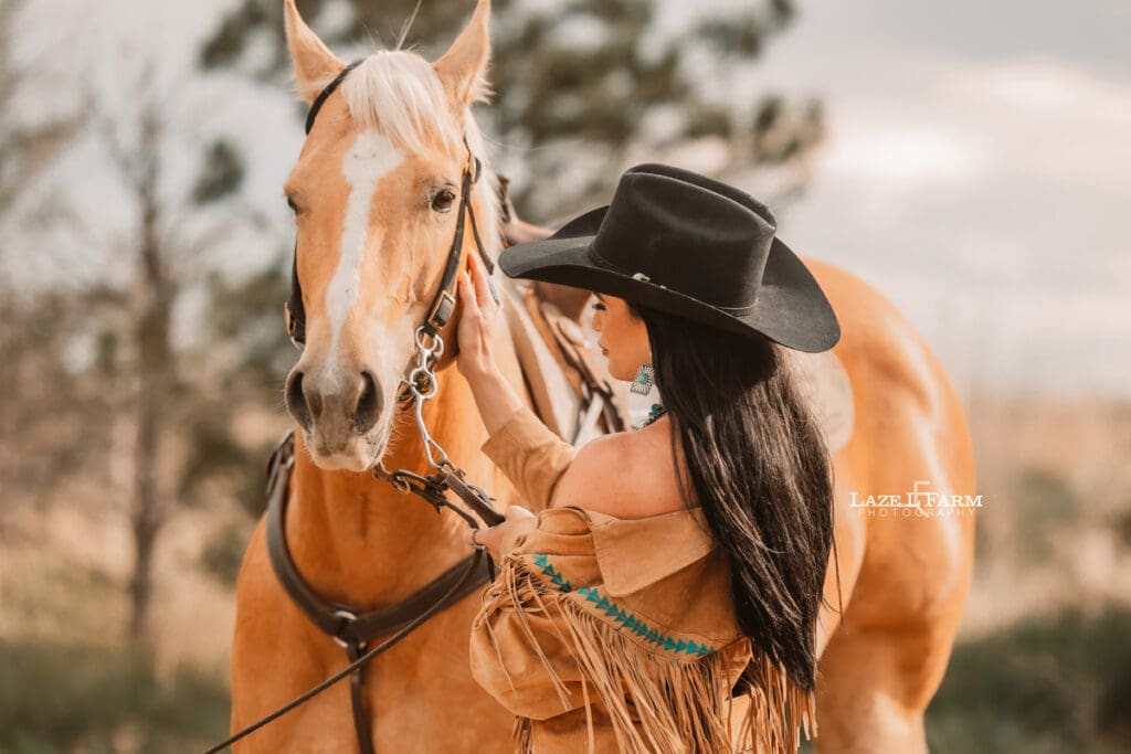 cowgirl boudoir with a horse