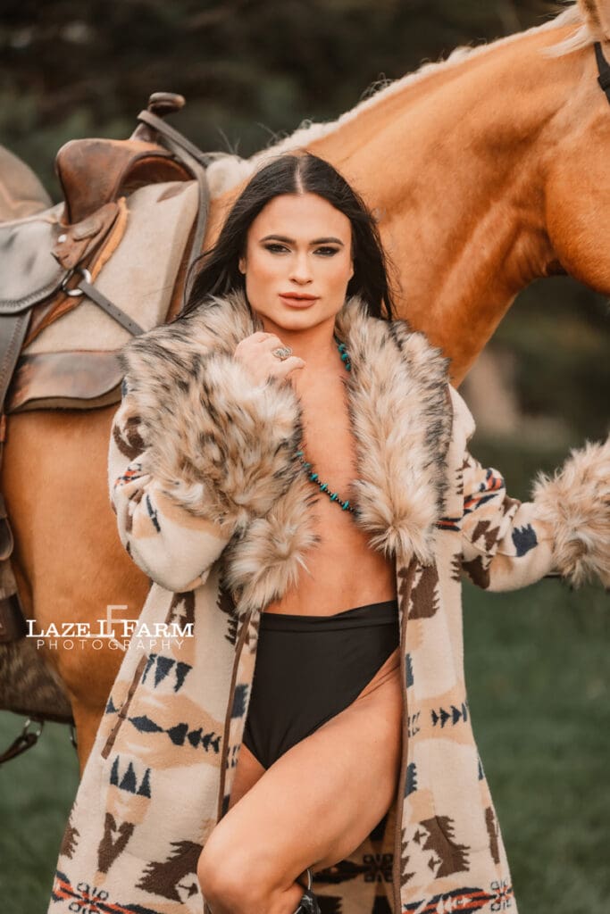 cowgirl boudoir with a horse
