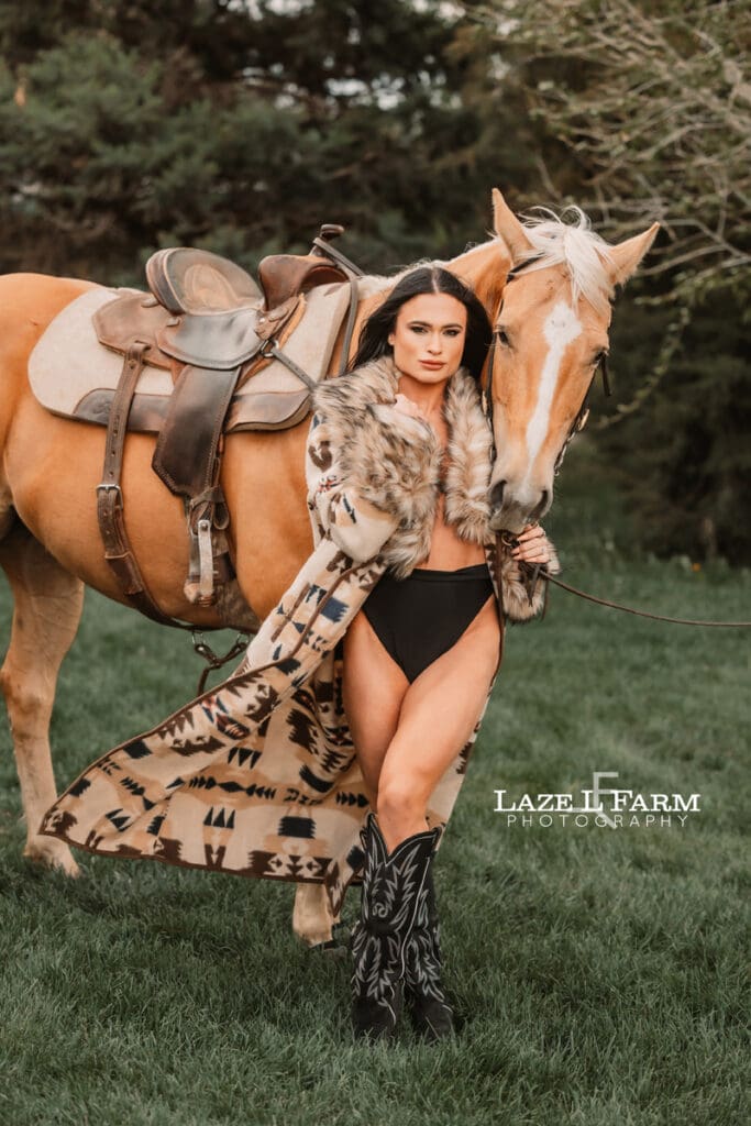 cowgirl boudoir with a horse