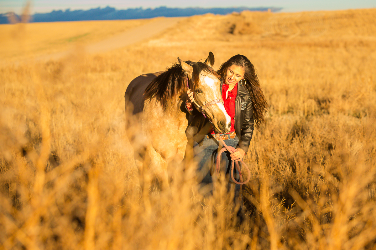 Laze L Farm Photography | Denver CO | Smoke Creek Farm | girl with horse in the field