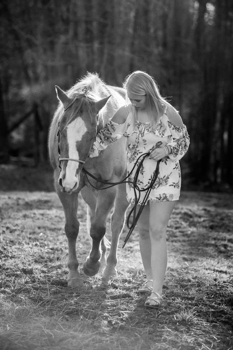 Laze L Farm Photography | Equine Session | Taylorsville NC | girl walking horse