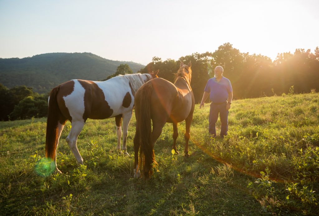 Laze L Farm Photography | Farm Session | Taylorsville North Carolina | a guy and his horses