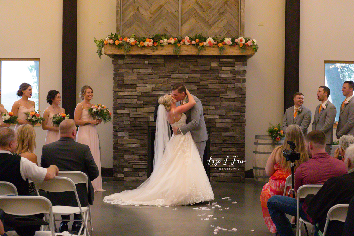 Laze L Farm Photography | Camelot Ranch | Billings Montana | bride and groom first kiss
