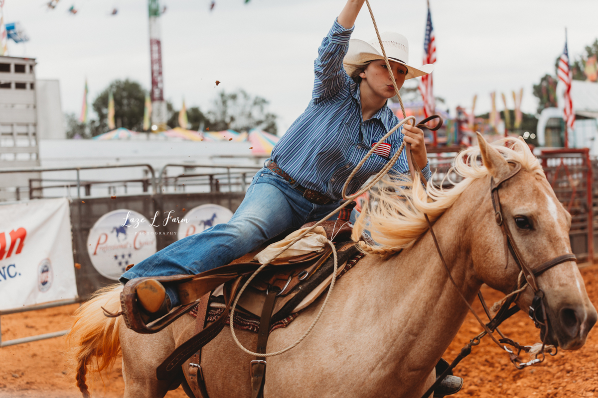 Laze L Farm Photography | Dixie Classic Fair | Highschool Rodeo | winston salem NC | roping a calf