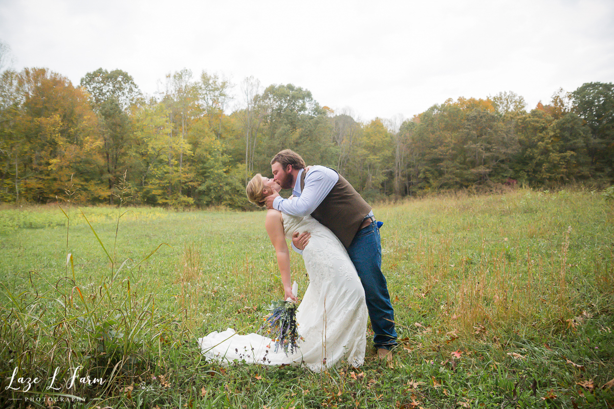 Laze L Farm Photography | Family Farm Wedding | Catawba NC | Wedding Dip Kiss