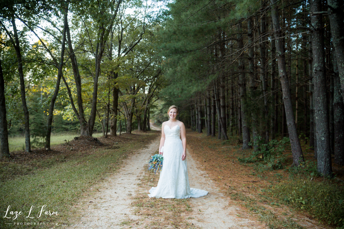 Laze L Farm Photography | Farm Bridals | Catawba NC | Bride On Dirt Road
