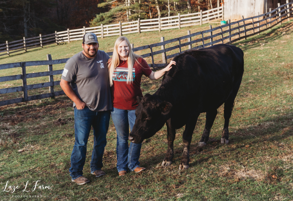 Laze L Farm Photography | Michaela Bare | West Jefferson NC | Family and Cow