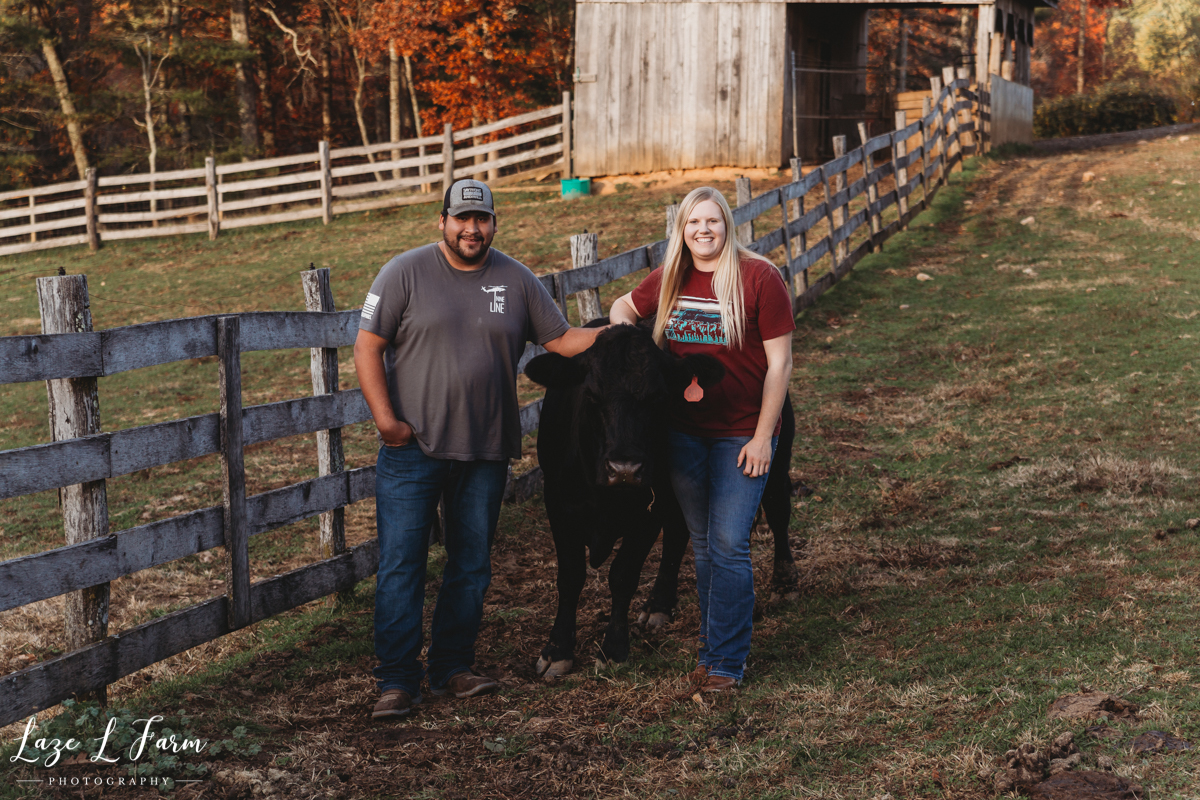 Laze L Farm Photography | Michaela Bare | West Jefferson NC | Family and Cow