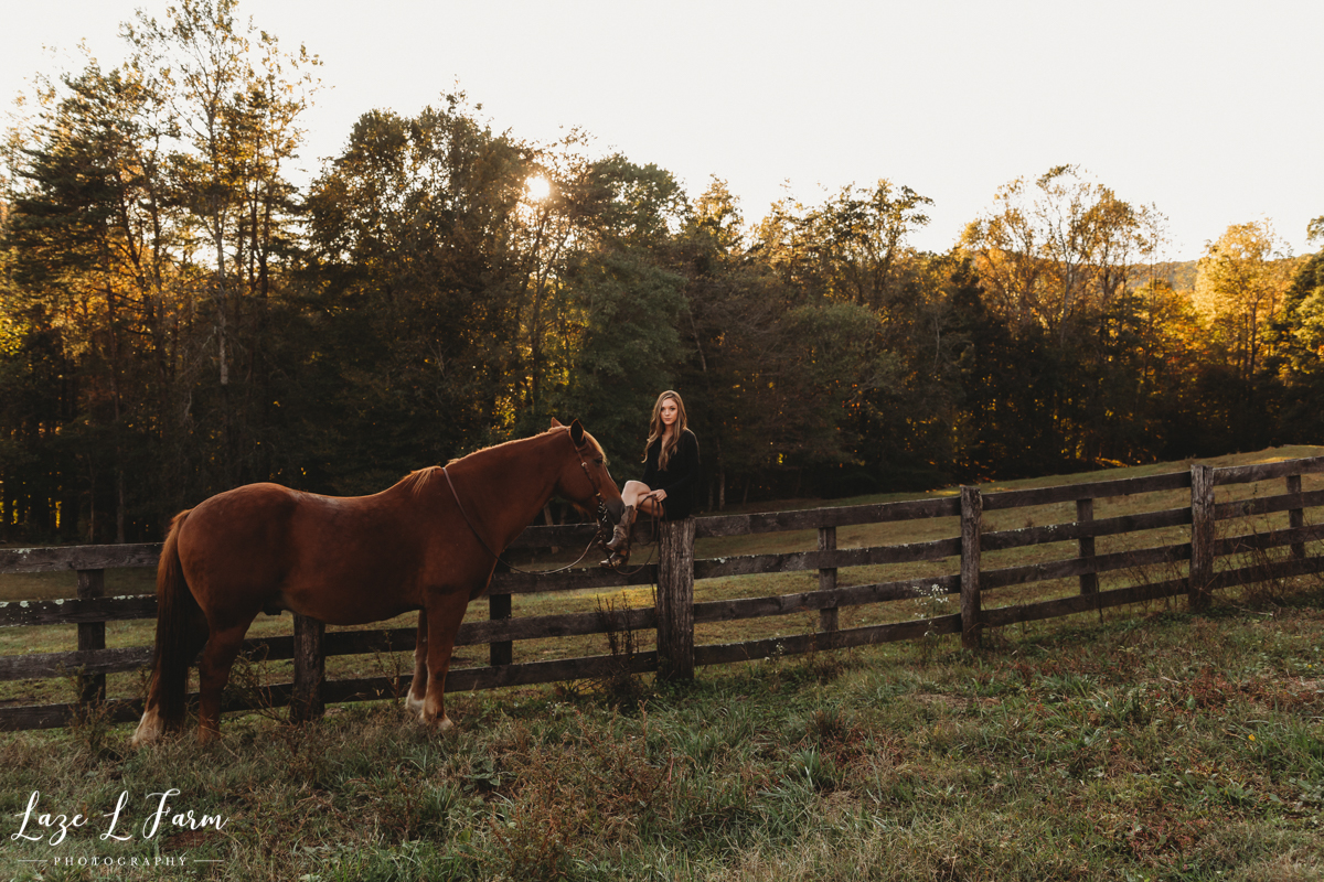 Laze L Farm Photography | Western Equine Session | Taylorsville NC | Sunset Girl and Her Horse