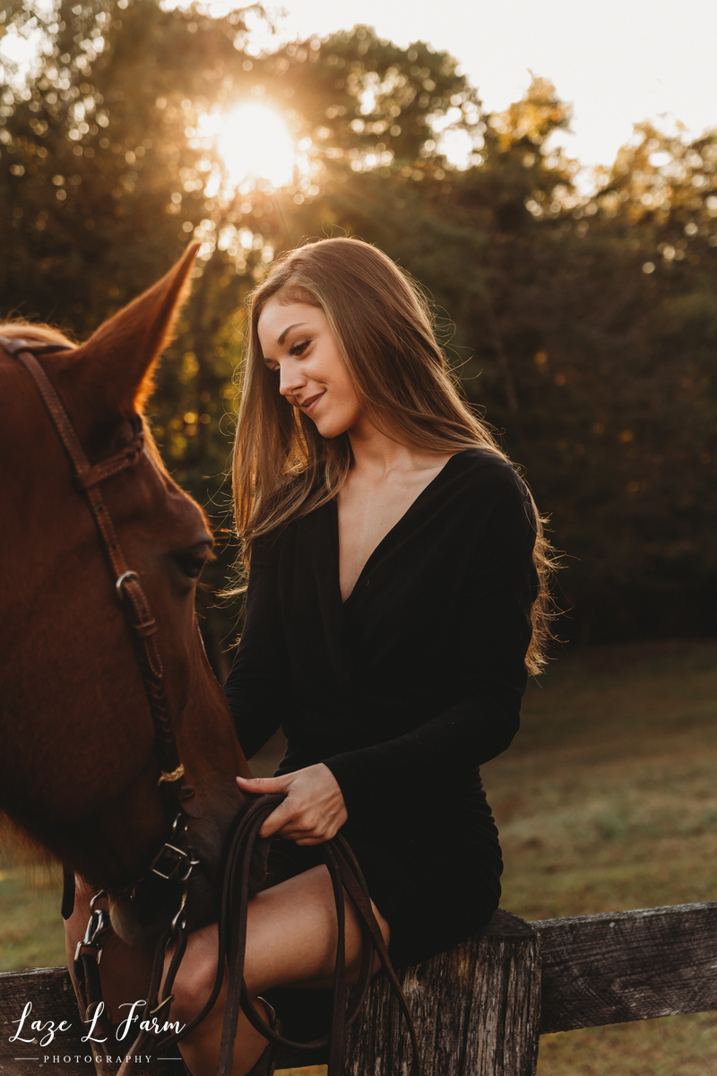 Laze L Farm Photography | Western Equine Session | Taylorsville NC | Sunset Girl and Horse