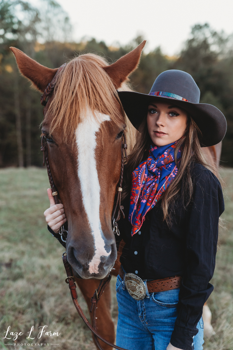 Laze L Farm Photography | Western Equine Session | Taylorsville NC | Cowgirl and Horse