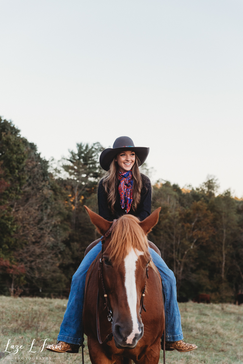 Laze L Farm Photography | Western Equine Session | Taylorsville NC | Cowgirl Riding Bareback