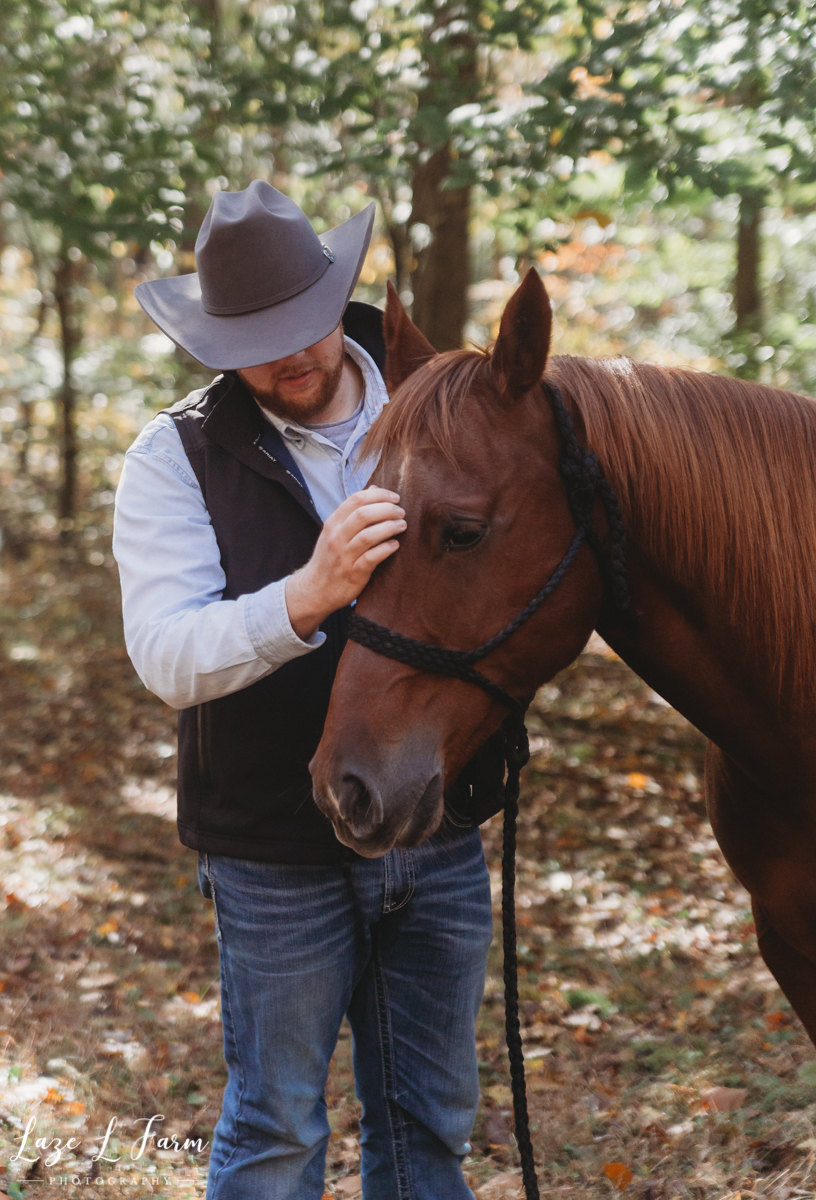 Laze L Farm Photography | Western Lifestyle Session | Equine Photography | Taylorsville NC | a cowboy and his horse