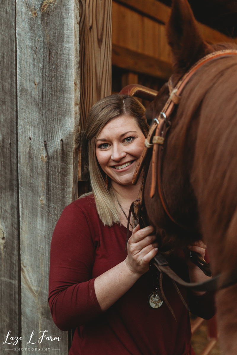 Laze L Farm Photography | Farm Session | Lenoir NC | a girl hugging her horse
