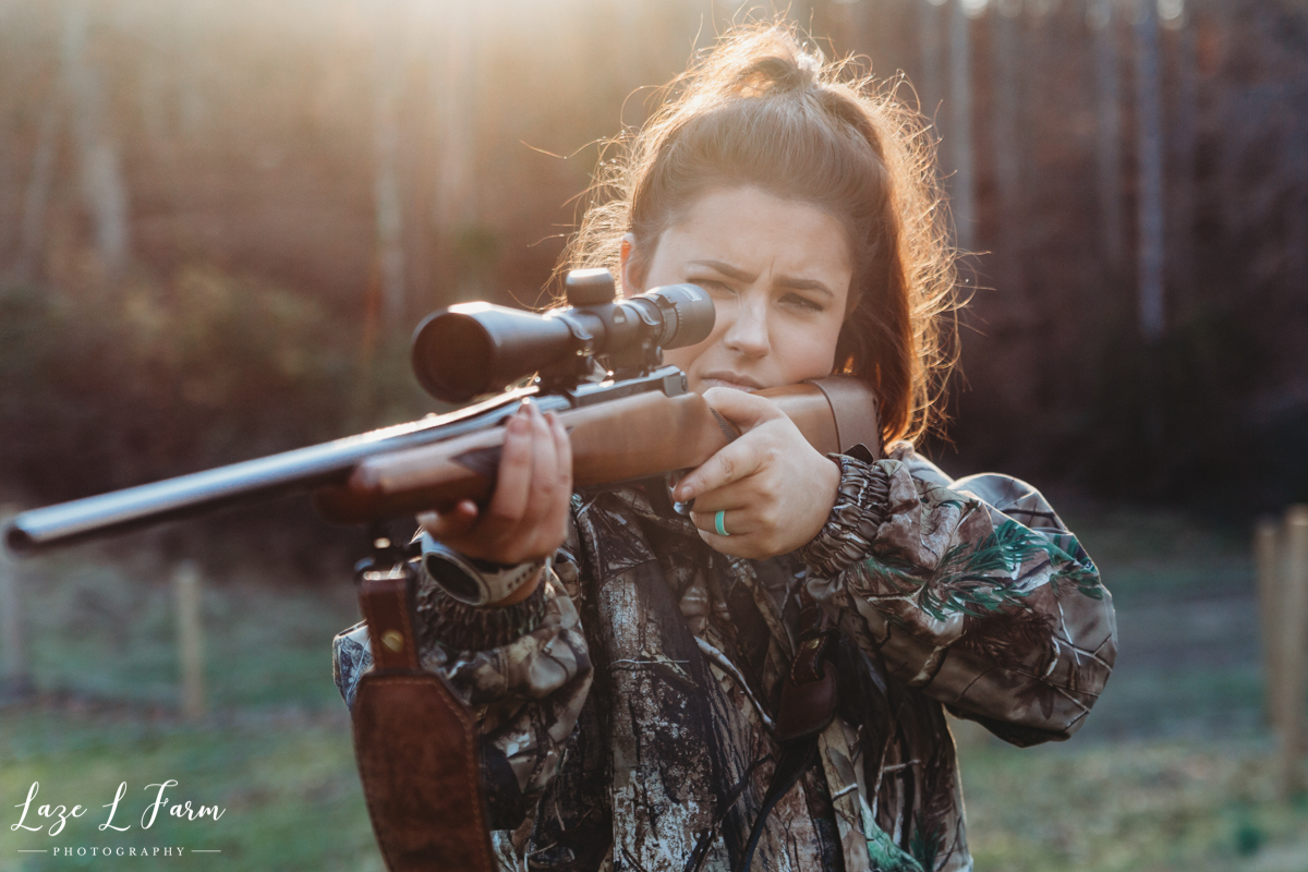Laze L Farm Photography | Hunting Photography | Yadkinville NC | girl shooting rifle