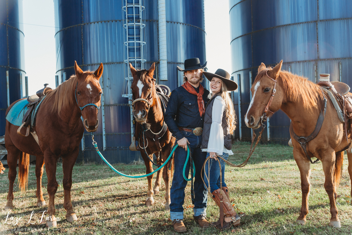 Laze L Farm Photography | farm session | Taylorsville NC | cowboy and cowgirl couple