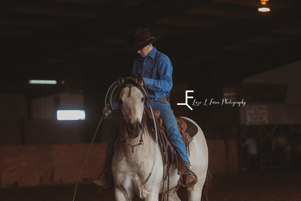 Laze L Farm Photography | H&H Arena Roping | Taylorsville NC | cowboy catching a calf