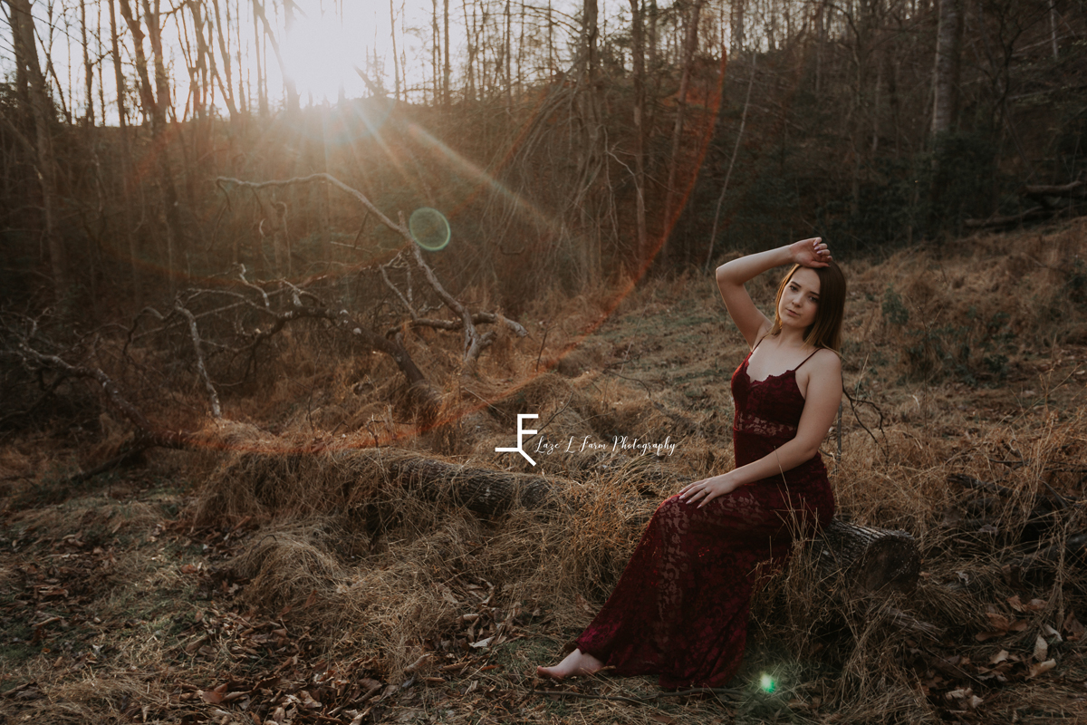 Laze L Farm Photography | Senior 2020 | Taylorsville NC | a girl in a red dress
