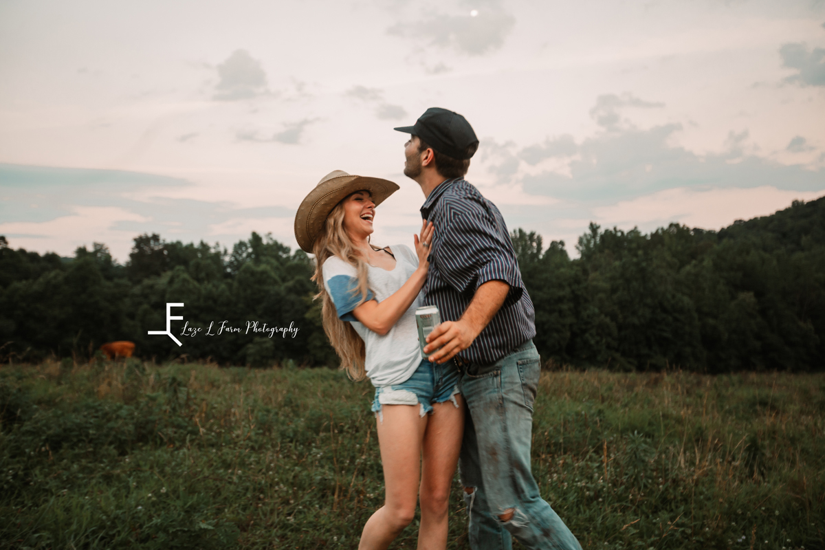 Ashlyn | Western Lifestyle | Taylorsville NC | couple walking in a field
