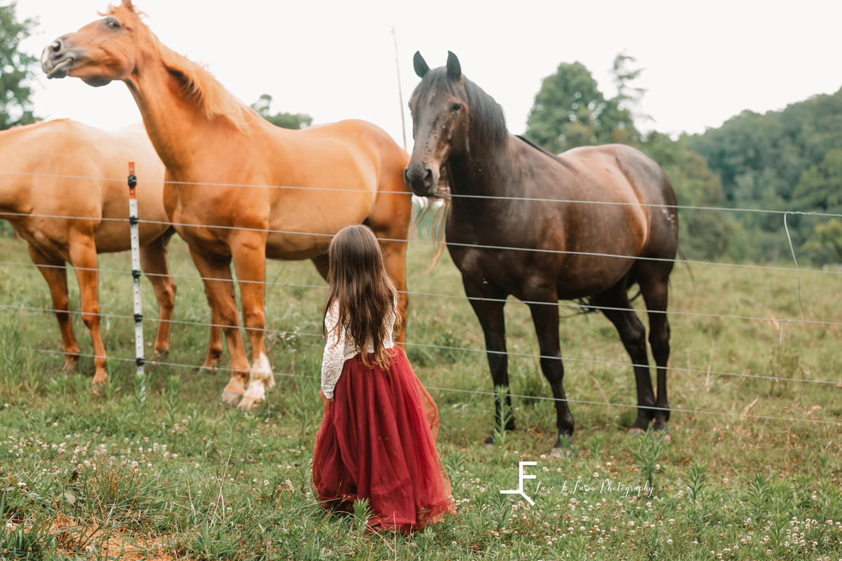 Laze L Farm Photography | Equine Photo Shoot | Taylorsville, NC | Samantha with the horses