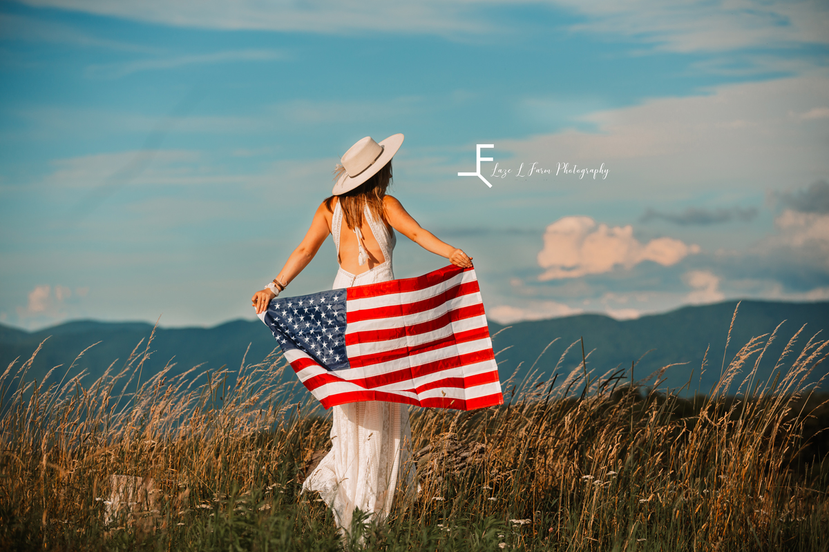 Laze L Farm Photography | The White Crow | Wedding Venue | Banner Elk NC | Showing off the flag