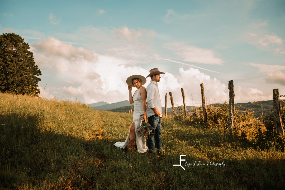 Laze L Farm Photography | The White Crow | Wedding Venue | Banner Elk NC | Couple back to back