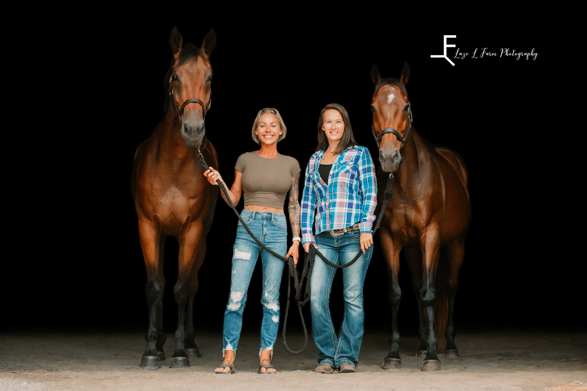Laze L Farm Photography | Equine Photography | Abbot Creek Stable | 2 horses with 2 girls