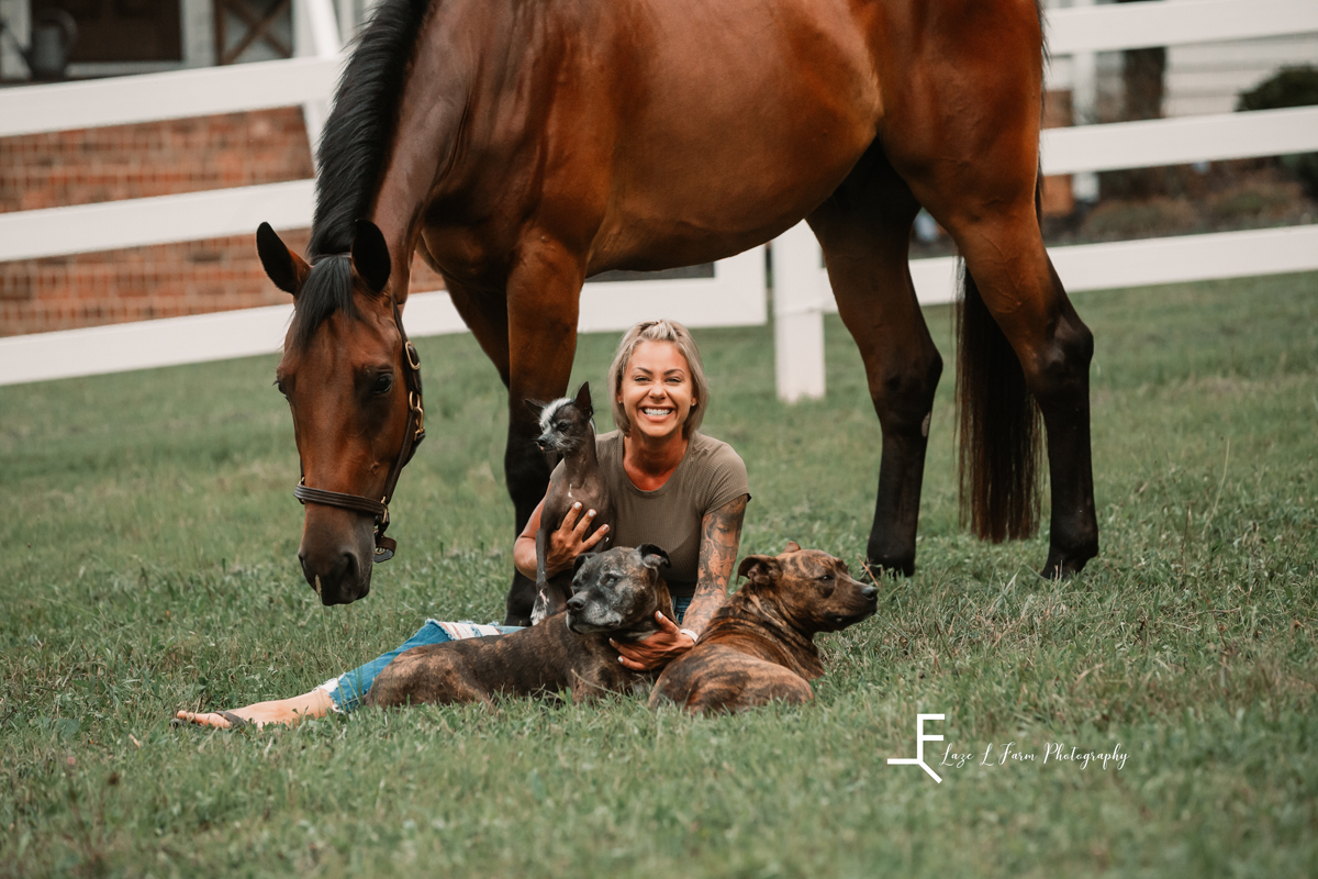 Laze L Farm Photography | Equine Photography | Abbot Creek Stable | All the animals with person 4