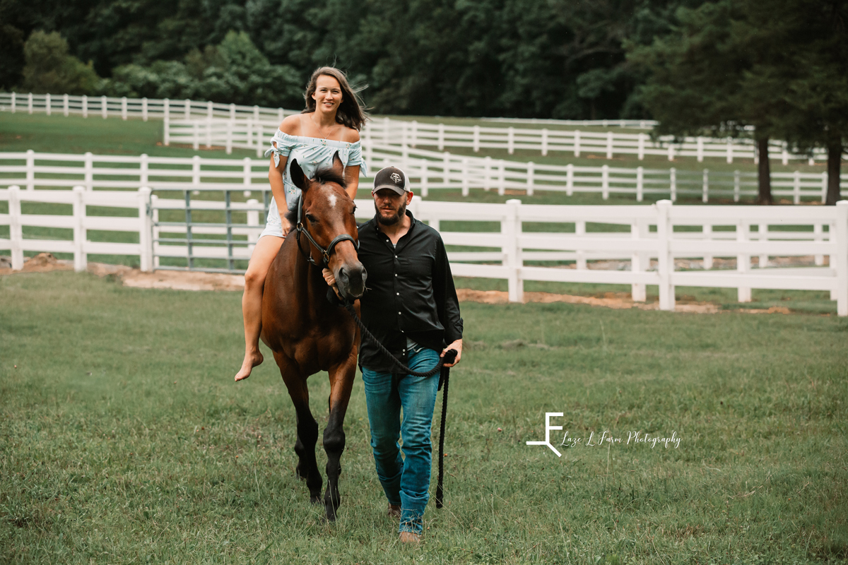 Laze L Farm Photography | Equine Photography | Abbot Creek Stable | Couple, lady riding the horse