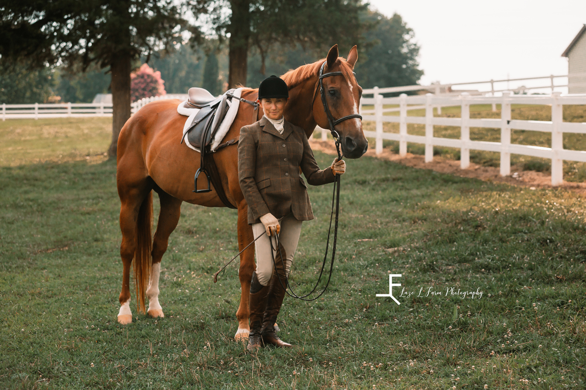 Laze L Farm Photography | Equine Photography | Abbot Creek Stable | Standing with the horse outside
