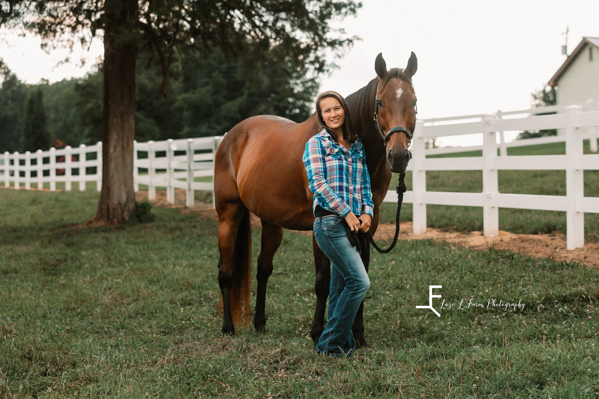 Laze L Farm Photography | Equine Photography | Abbot Creek Stable | Person 2 standing with horse