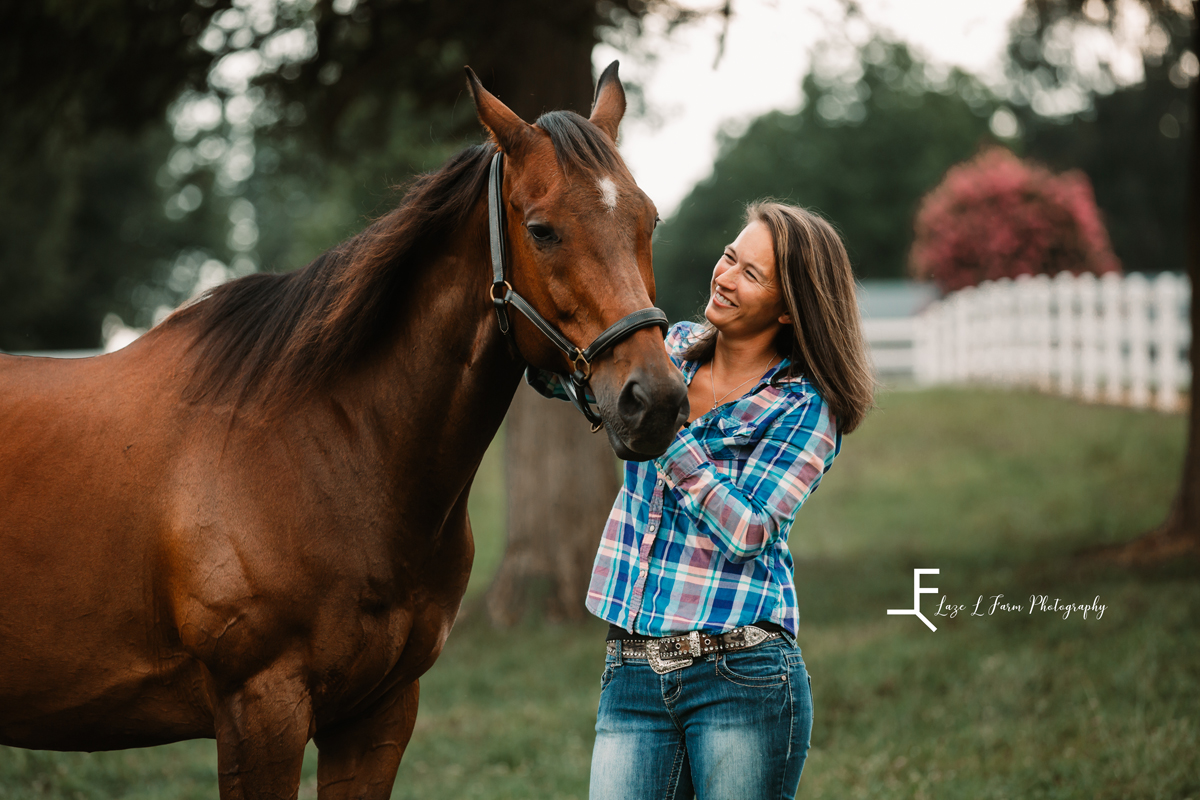 Laze L Farm Photography | Equine Photography | Abbot Creek Stable | Person 2, candid with horse