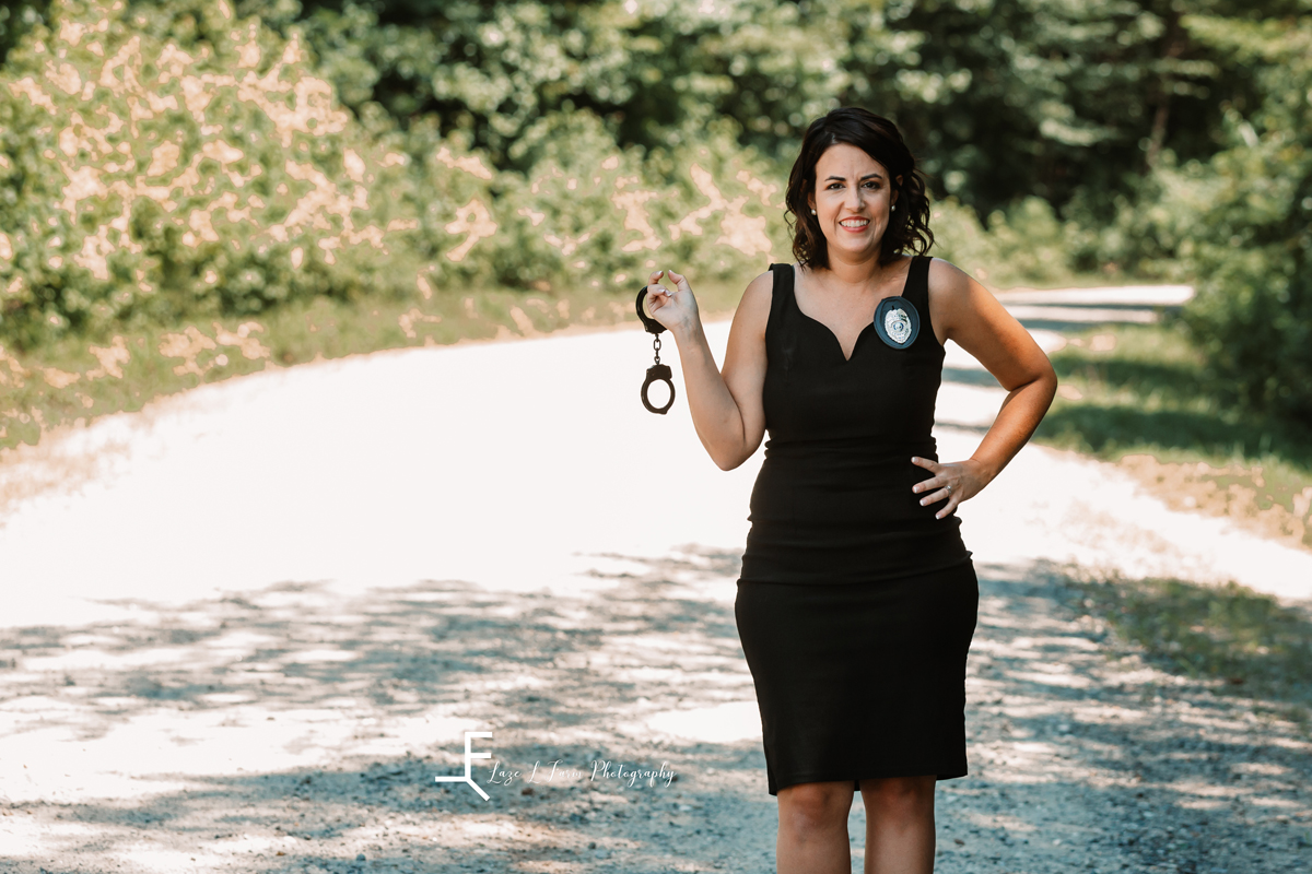 Laze L Farm Photography | Graduation Photography | Taylorsville NC | Posing with the handcuffs