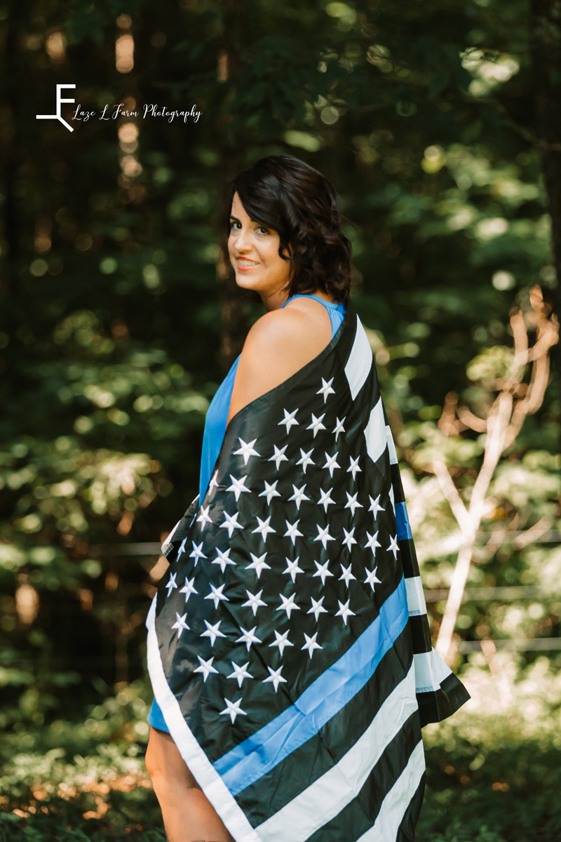 Laze L Farm Photography | Graduation Photography | Taylorsville NC | Wrapped in the flag