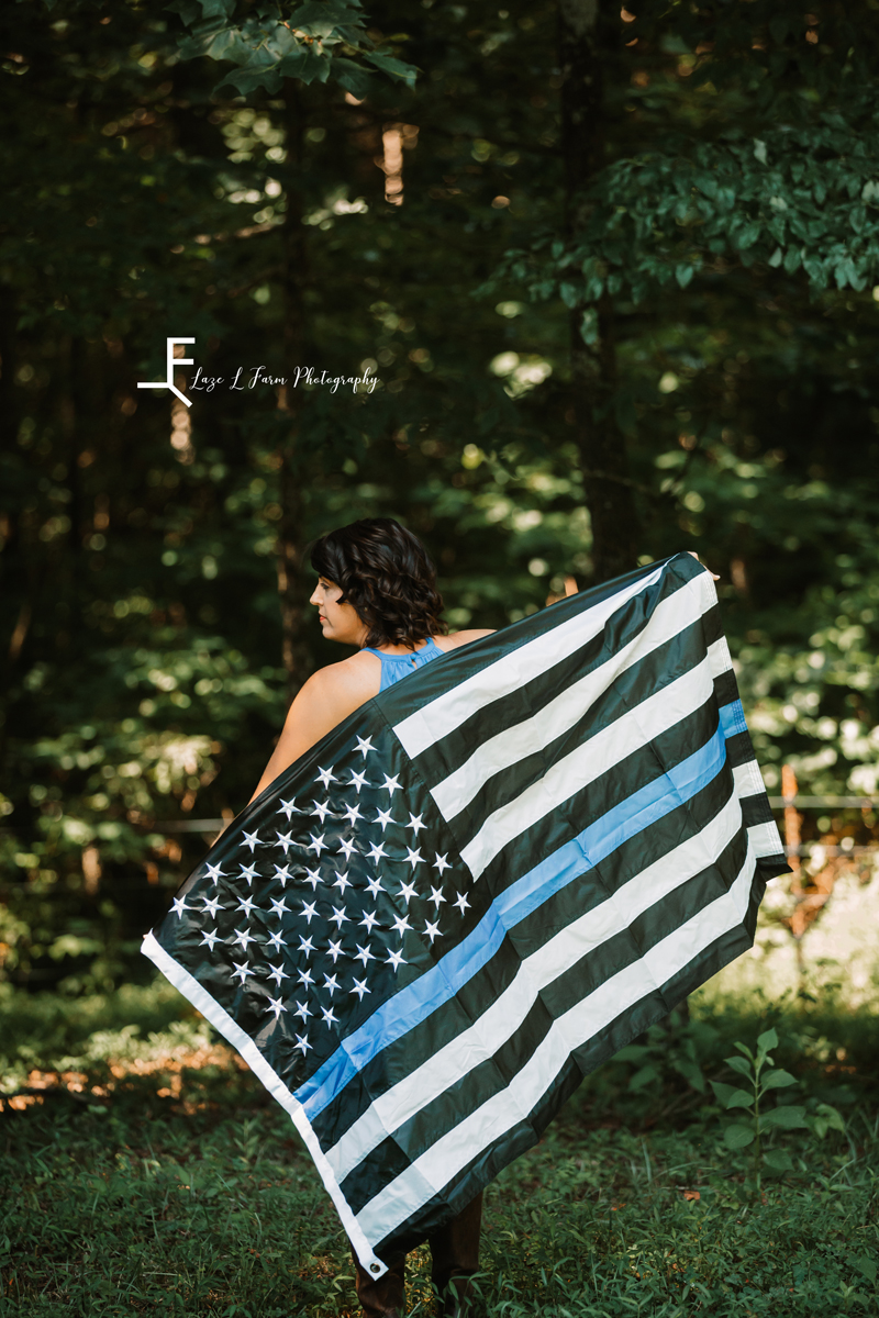 Laze L Farm Photography | Graduation Photography | Taylorsville NC | Showing off the flag