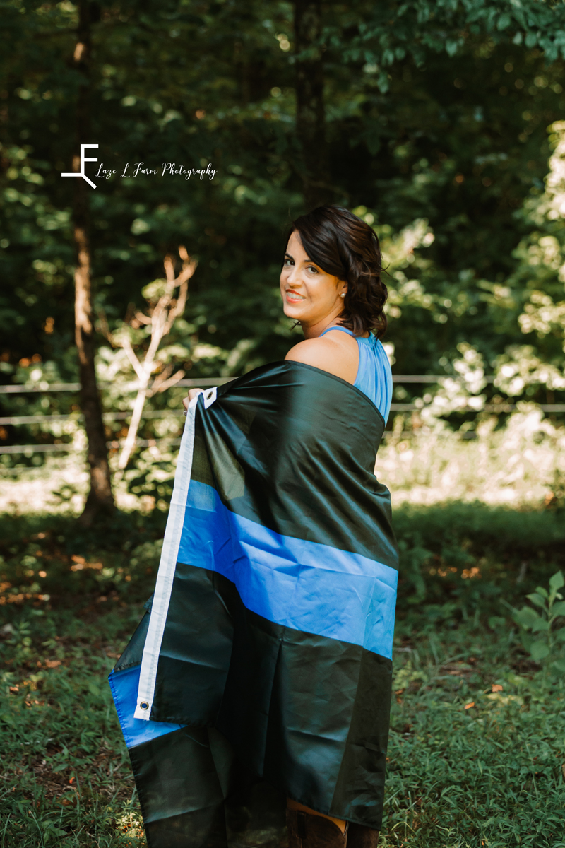 Laze L Farm Photography | Graduation Photography | Taylorsville NC | Wrapped in second flag