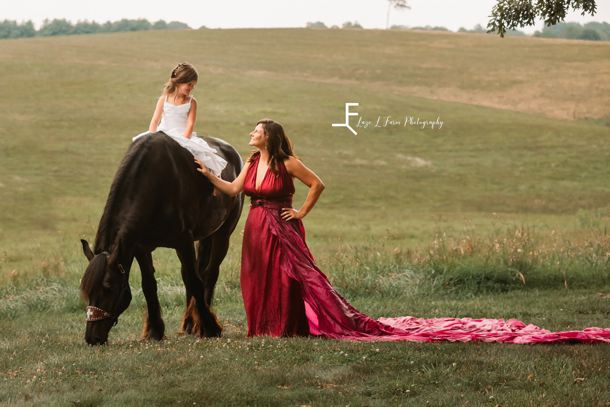 Laze L Farm Photography | Parachute Dress | The Emerald Hill | Little girl on the horse