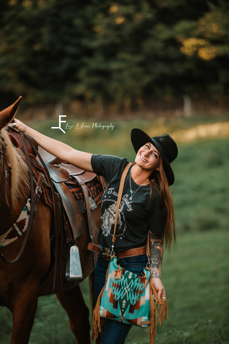 Laze L Farm Photography | Western Lifestyle | Mercy Grey | Taylorsville NC | cowgirl hanging out with her horse