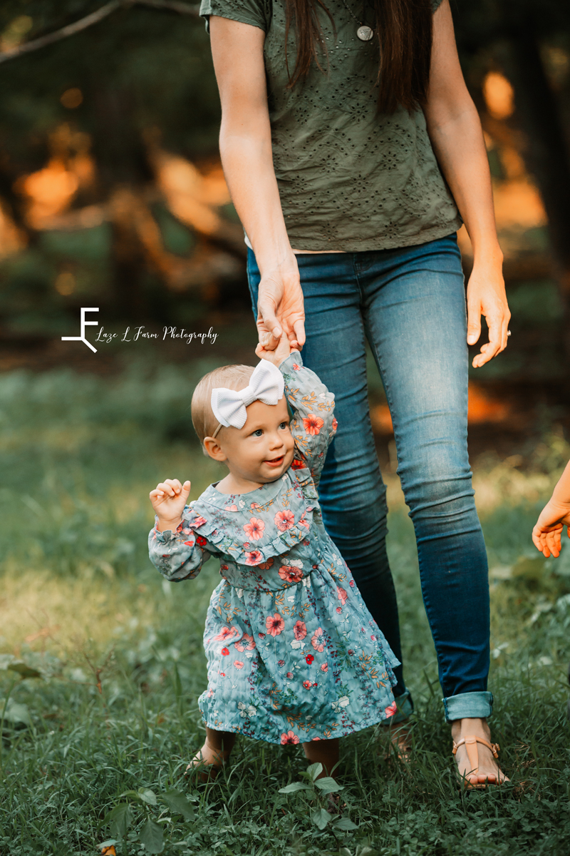 Laze L Farm Photography | Farm Session | Taylorsville NC | daughter holding moms hand