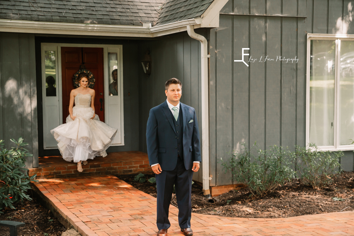 Laze L Farm Photography | Wedding Photography | Hickory NC | Walking up to the first look