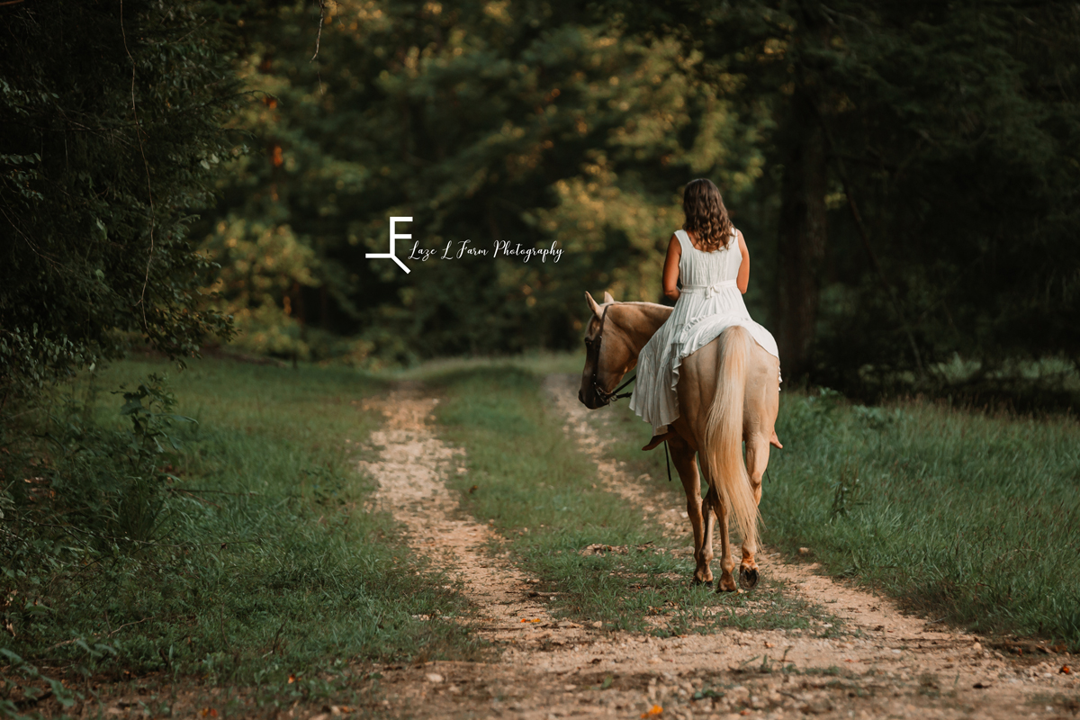 Laze L Farm Photography | Equine Photography | Lenoir NC | minda riding away on dewey