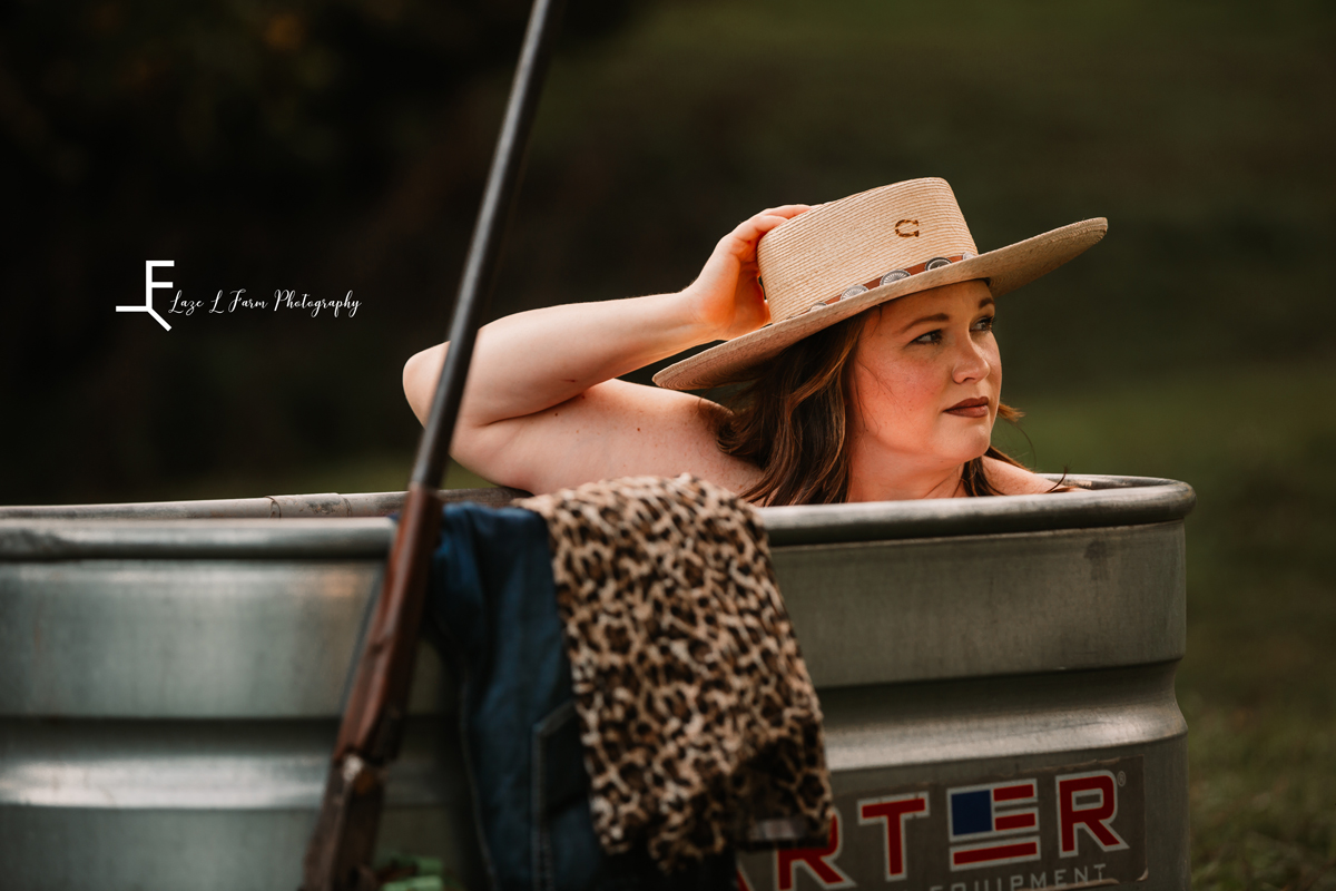 Laze L Farm Photography | Western Lifestyle | Beth Dutton | Taylorsville NC | Brandi in the trough