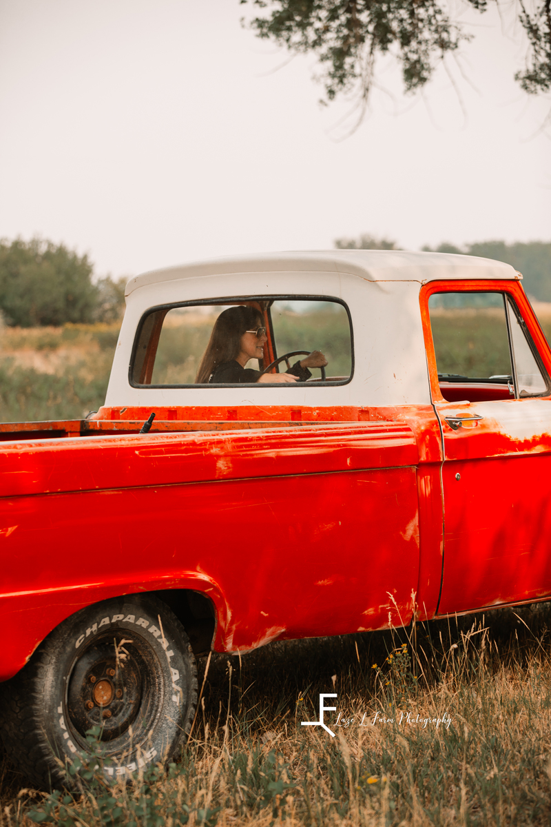 Laze L Farm Photography | Billings Montana | Mary driving away