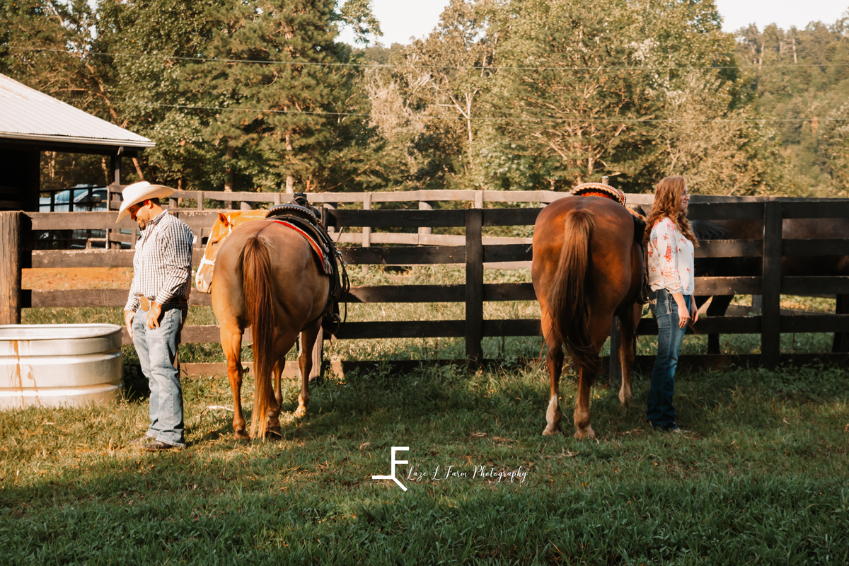 Laze L Farm Photography | Cowboy Blind Date Photo Shoot | Taylorsville NC | Before the first look