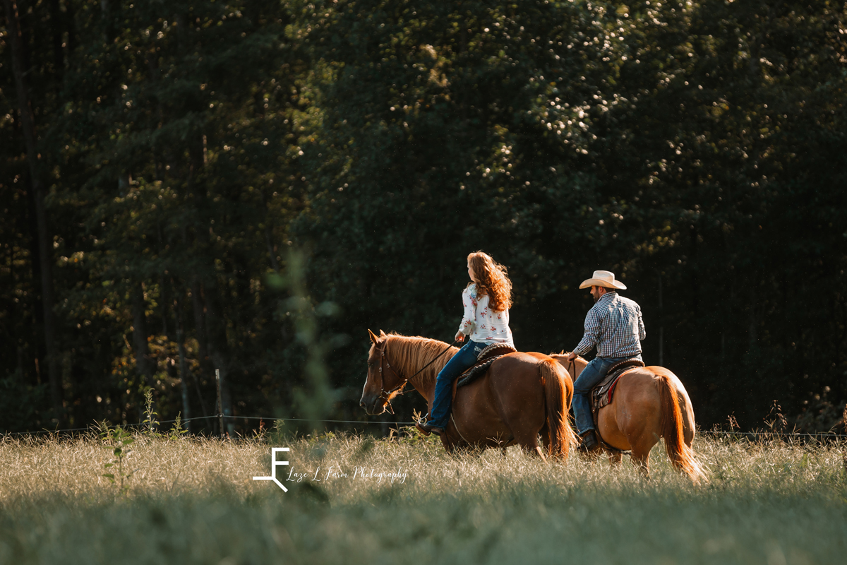 Laze L Farm Photography | Cowboy Blind Date Photo Shoot | Taylorsville NC | Riding together
