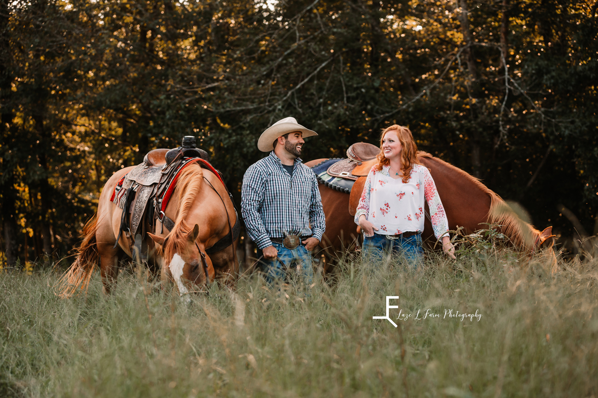 Laze L Farm Photography | Cowboy Blind Date Photo Shoot | Taylorsville NC | Standing with the horses