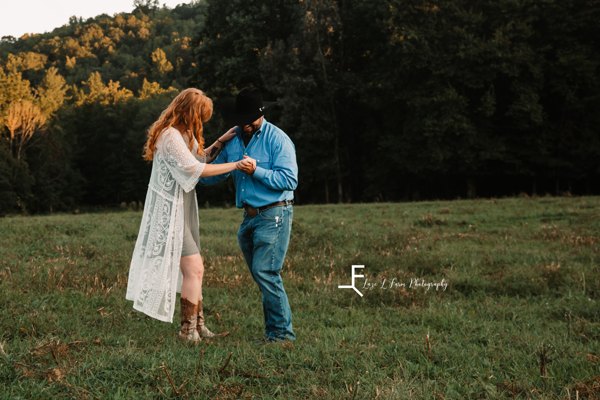 Laze L Farm Photography | Cowboy Blind Date Photo Shoot | Taylorsville NC | dancing